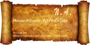 Neuschloss Alfréda névjegykártya